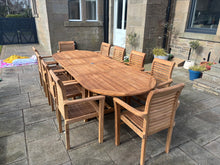 Load image into Gallery viewer, Bailey Oval extending 10 seater dining set