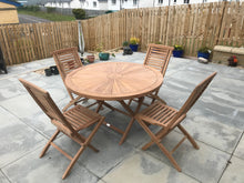 Load image into Gallery viewer, Sunburst Dining Set with Folding Chairs