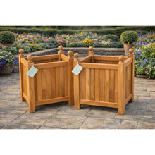 Load image into Gallery viewer, Stylish Teak Planters (x2)
