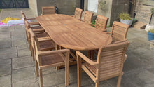 Load and play video in Gallery viewer, Bailey Oval extending 10 seater dining set
